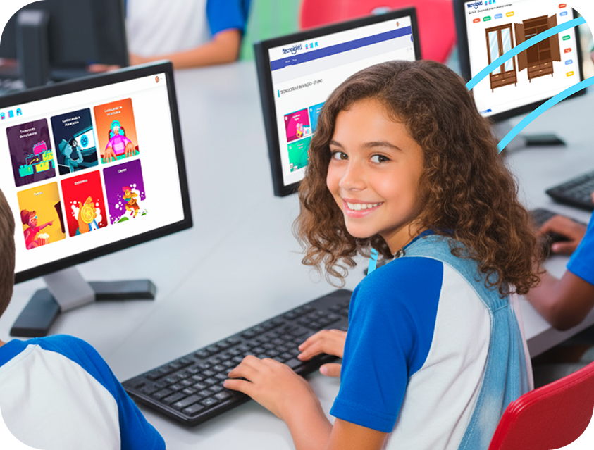 Estudiante usando la Plataforma OLO en la computadora